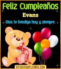GIF Feliz Cumpleaños Dios te bendiga Evans